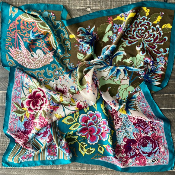 Kenzo Accessories - Vintage Kenzo 100% Silk Floral Scarf